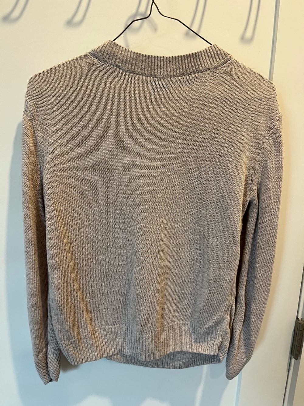 Theory Women's Crewneck Sweater in Pale Pink Linen
